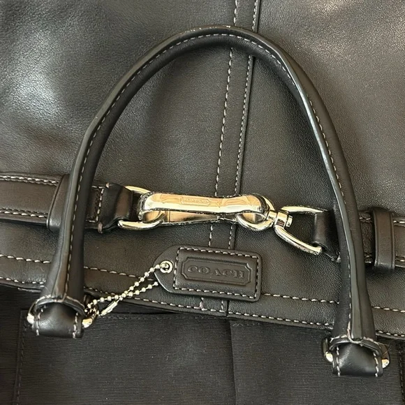 Coach Authentic EUC Hampton Smooth Black Leather Belted Detail Satchel Bag/COA - Picture 14 of 15